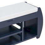 Storage Bench with Cushion and Curved Side Panels