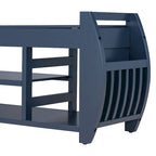 Storage Bench with Cushion and Curved Side Panels