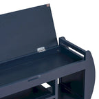Storage Bench with Cushion and Curved Side Panels