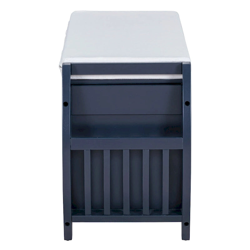 Storage Bench with Cushion and Curved Side Panels