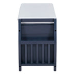 Storage Bench with Cushion and Curved Side Panels