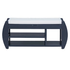 Storage Bench with Cushion and Curved Side Panels