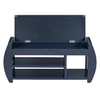 Storage Bench with Cushion and Curved Side Panels