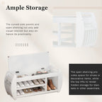 Storage Bench with Cushion and Curved Side Panels