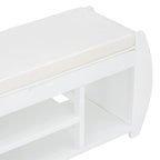 Storage Bench with Cushion and Curved Side Panels