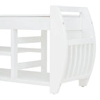 Storage Bench with Cushion and Curved Side Panels