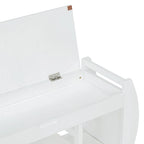 Storage Bench with Cushion and Curved Side Panels