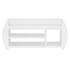 Storage Bench with Cushion and Curved Side Panels