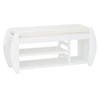 Storage Bench with Cushion and Curved Side Panels