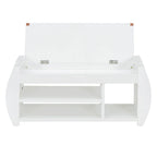 Storage Bench with Cushion and Curved Side Panels