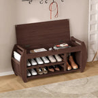 Storage Bench with Cushion and Curved Side Panels
