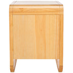 1-Drawer Nightstand with Rattan Panel and Open Shelf