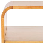1-Drawer Nightstand with Rattan Panel and Open Shelf
