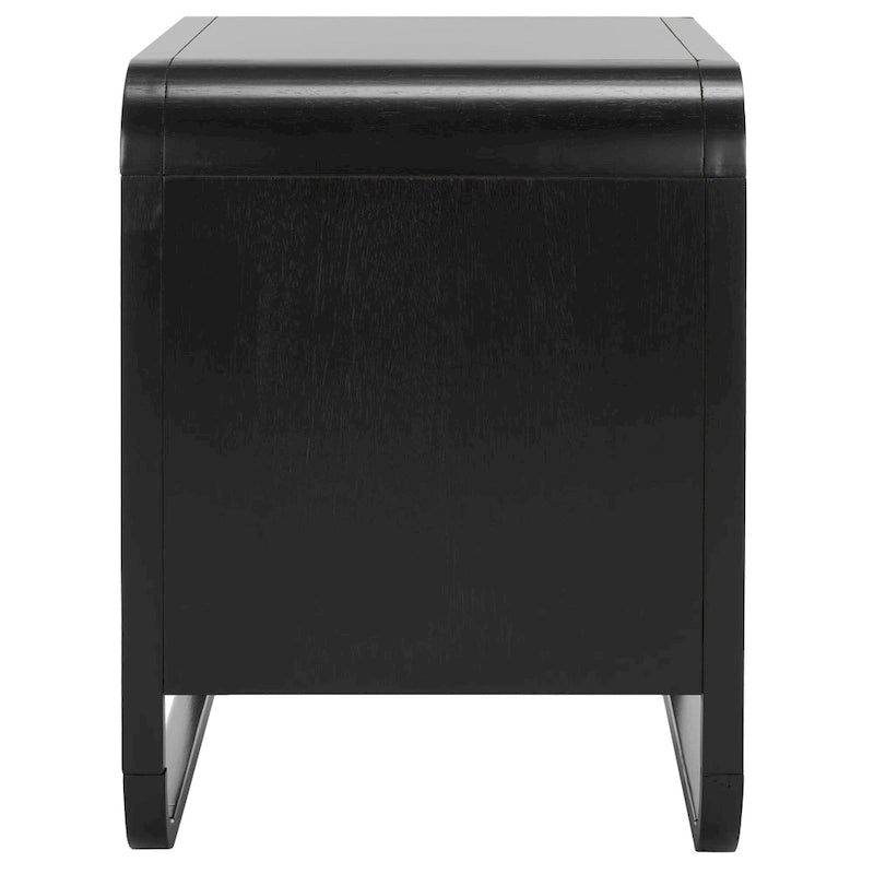1-Drawer Nightstand with Rattan Panel and Open Shelf
