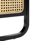 1-Drawer Nightstand with Rattan Panel and Open Shelf