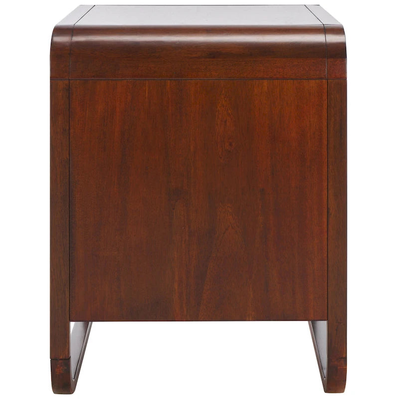 1-Drawer Nightstand with Rattan Panel and Open Shelf