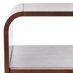 1-Drawer Nightstand with Rattan Panel and Open Shelf