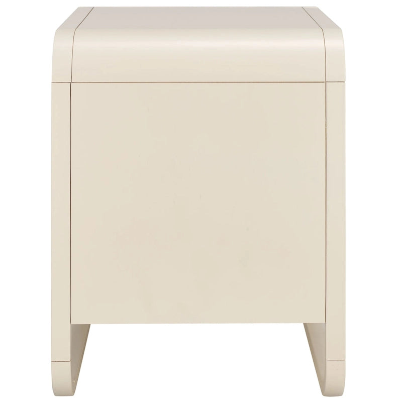 1-Drawer Nightstand with Rattan Panel and Open Shelf