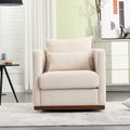 Chenille Swivel Barrel Chair with Metal Base