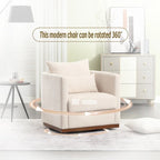 Chenille Swivel Barrel Chair with Metal Base