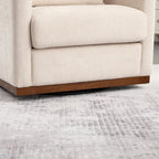 Chenille Swivel Barrel Chair with Metal Base