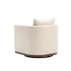 Chenille Swivel Barrel Chair with Metal Base