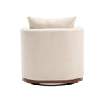 Chenille Swivel Barrel Chair with Metal Base