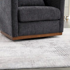 Chenille Swivel Barrel Chair with Metal Base