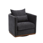 Chenille Swivel Barrel Chair with Metal Base