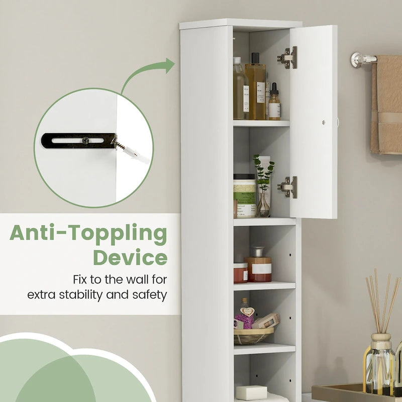 Tall Slim Bathroom Storage Cabinet with Drawer