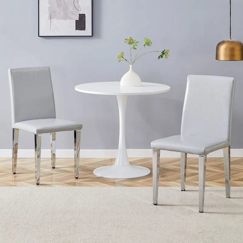 Armless Dining Chair with Metal Legs