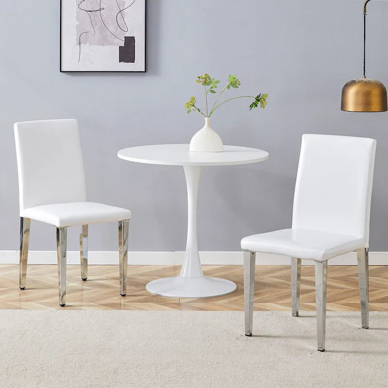 Armless Dining Chair with Metal Legs