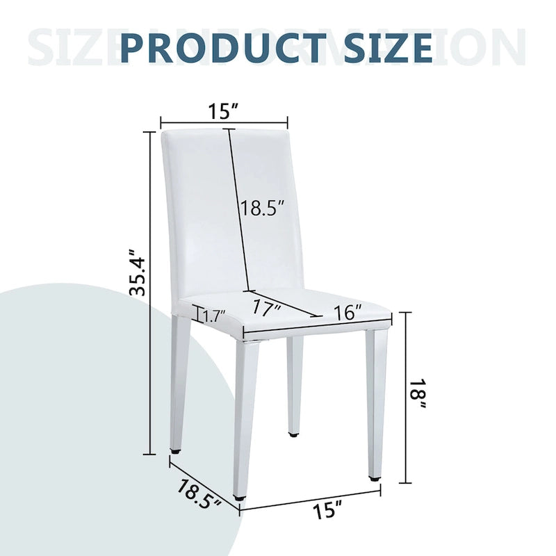 Armless Dining Chair with Metal Legs