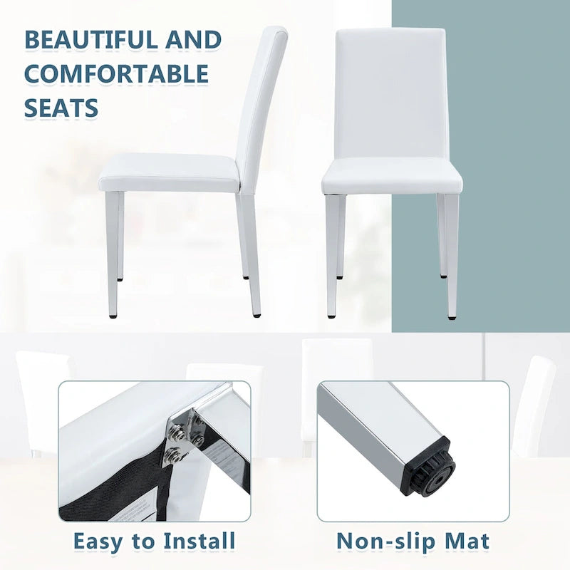 Armless Dining Chair with Metal Legs