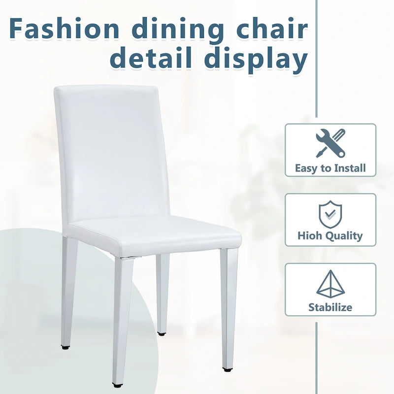 Armless Dining Chair with Metal Legs