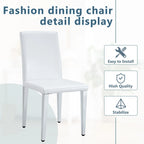 Armless Dining Chair with Metal Legs