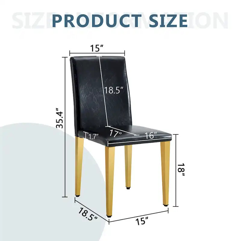 Armless Dining Chair with Metal Legs
