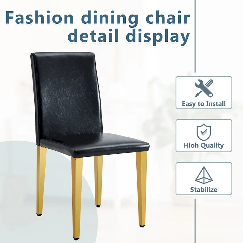 Armless Dining Chair with Metal Legs