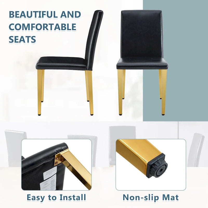 Armless Dining Chair with Metal Legs