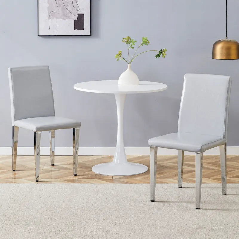 Armless Dining Chair with Metal Legs