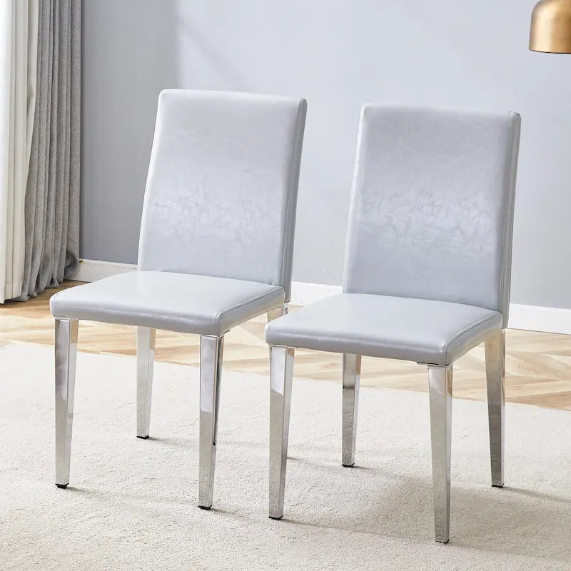 Armless Dining Chair with Metal Legs