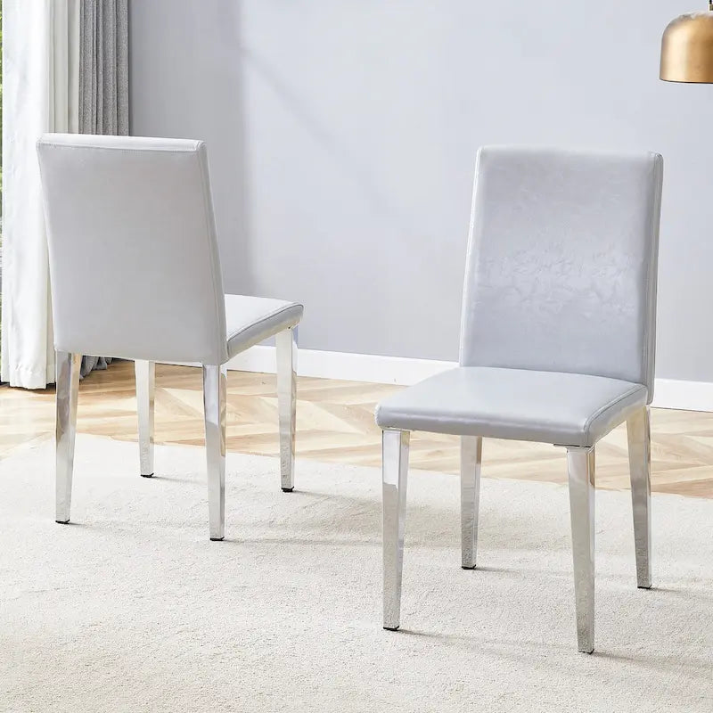 Armless Dining Chair with Metal Legs