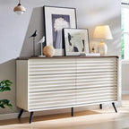6-Drawer Wood Dresser with Fluted Front Panels