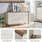 6-Drawer Wood Dresser with Fluted Front Panels