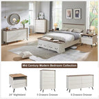6-Drawer Wood Dresser with Fluted Front Panels