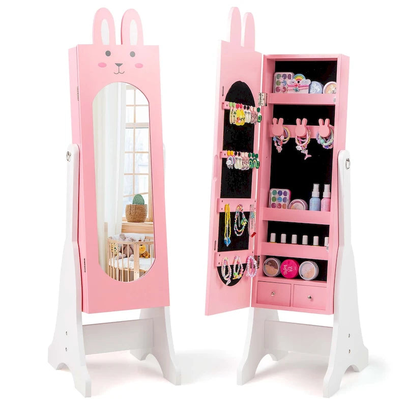 Kids Jewelry Cabinet with Full-Length Mirror