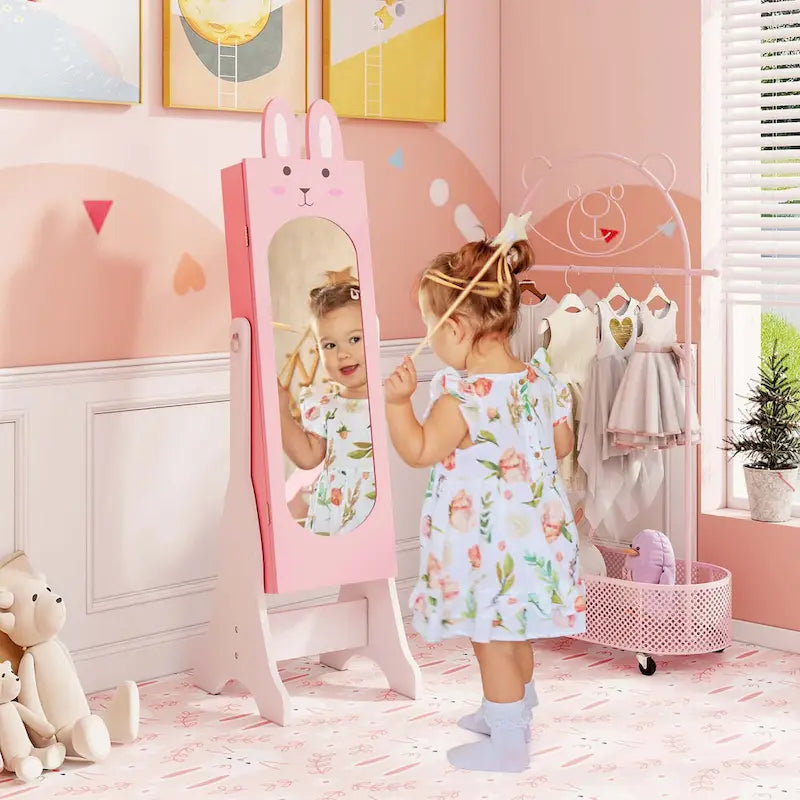 Kids Jewelry Cabinet with Full-Length Mirror