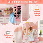 Kids Jewelry Cabinet with Full-Length Mirror