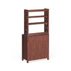 Rustic Walnut Wood Multi-Storage Hutch