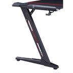 67-inch Black Steel Gaming Desk with LED Lights and USB Ports